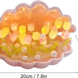 granthi enterprise 3D Shell Tulip Mirror Lamp,Tulip Flower Table Lamp/Bedside Lamp,Desk Lamp Table Lamp image 3