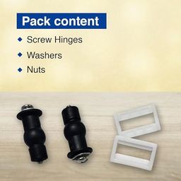 parryware Seat Cover Hinges, Washer & Nuts Set, Durable Finish 50mm (Pack of 1) Clamp Fit Toilet Seat Lid Lock-picture-10