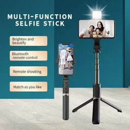 Sharp beak Best Buy R1S LED Fill Light Tripod Selfie Stick for Vlogging/Photography Bluetooth Selfie Stick image 3