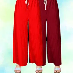 vspcreation Pack of 2 Women Regular Fit Multicolor Lycra Blend Trousers image 1