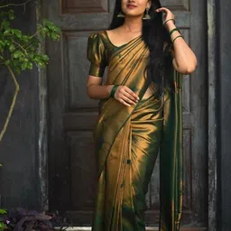 banarasi Woven, Embroidered, Self Design Kanjivaram Pure Silk, Jacquard Saree-picture-19
