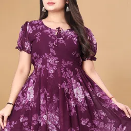 qena Women Maxi Purple Full Length Dress image 5