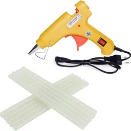 kmtiong YELLOW MINI 20 WATT - 10 GLUE STICKS OF 7MM SIZE Standard Temperature Corded Glue Gun-picture-19