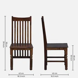 mudramark from pepperfry Takhat Sheesham Wood Dining Chairs In Provincial Teak Finish (Set Of 2) image 2