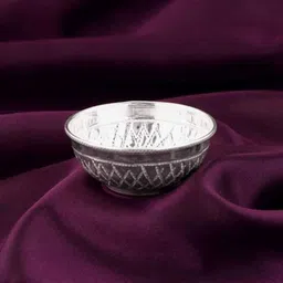 deepa Silver Serving Bowl Jalli Bowl (Silver 925) image 2