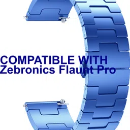 ACM WSM37Y20BL3507 Watch Strap Metal Steel 20mm for Zebronics Flaunt Pro Smartwatch Belt Blue Smart Watch Strap-picture-27