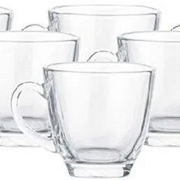 joy2u Pack of 6 Glass Transparent Glass Tea & Coffee Cups Mug Square Crystal Mugs (Set Of 6) 76% off-picture-11