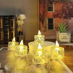 janmesh enterprises Crystal Candles Transparent Acrylic Led Tea Light Candle Candle image 3