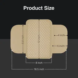 egab PU Leather Car Armrest Cushion Pad With Side Pockets (Beige) Car Armrest image 4