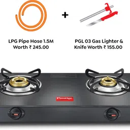 prestige Atlas Plus Toughened Glass top with Lighter Knife and Hose Pipe Glass Manual Gas Stove-picture-20