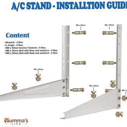 mumma's life Metal Wall Mounted Heavy Duty AC Outdoor Unit Stand White 127cm x 40.64cm Shelf Bracket image 5