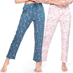 ariel Pack of 2 Women's Cotton Printed Pyjamas soft breathable lounge & sleep pants (Pack of 2) Women Pyjama-picture-16