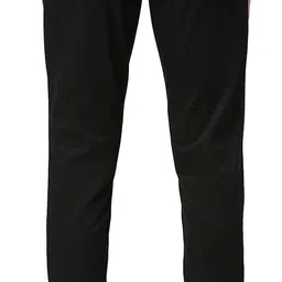 basics Men Tapered Black Cotton Blend Trousers-picture-18