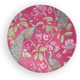 casacraft by pepperfry Peacock Pink Decorative Wall Plate Elegant Wall Hanging Plate image 2
