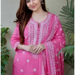 eiravati Women Viscose Rayon Kurti Pant Attached Dupatta Set image 3