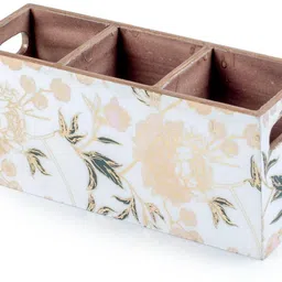 nohunt Wooden Cutlery Stand Holder Countertop Organizer -Spoon Fork Napkin Tissue Paper Wooden Cutlery Set image 5