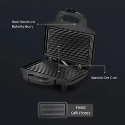vinzesta Non-Stick Electric Sandwich Maker | Compact Grill for Toast & Panini Grill image 2