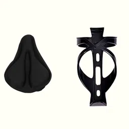 Premium Bicycle Saddle Seat Cover & Lightweight Plastic Bottle Cage Combo Saddle Cover Free Size-image-60