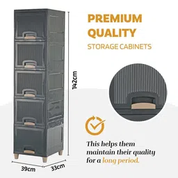 maxtid Matte Finish Plastic Cabinet – 5 Layer Sleek Organizer Drawer Divider image 2