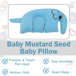 neonate care Mustard Seeds Solid Baby Pillow Pack of 1 image 4