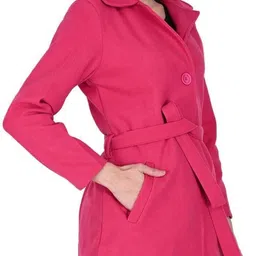 sky fly Tweed Solid Coat For Women image 3