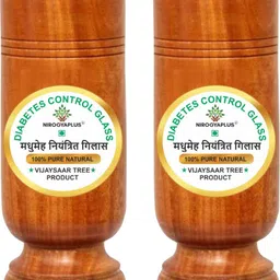 nirogyaplus (Pack of 2) Diabetes / Sugar Control Glass 100% Natural Made By Vijaysaar Tree (Pack of 2) Glass Set Water/Juice Glass-picture-28