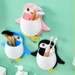 webdealz Plastic Penguin Design Wall Mounted Storage Organizer for Bathroom/Kitchen Etc x3.88 Storage Basket image 2