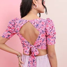 tokyo talkies Casual Puff Sleeves Printed Women Multicolor Top image 2