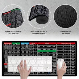 VOCO Anti Slip Keyboard Computer Pads with Shortcuts Non Slip Base Mousepad image 2