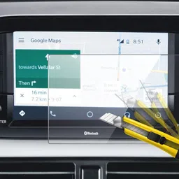 Wishguard Edge To Edge Tempered Glass for Company Fitted, Hyundai Aura SX Plus AMT (8 inch) Car Dashboard Touch Screen & Navigation System (Glossy :1) image 5