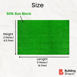 buildingshop UV Stabilized Net 50% Sun/Water Block - (2 Meter/6.5 Ft) X (3 Meter/16 Ft) Portable Green House image 2