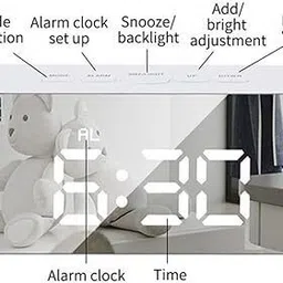 citylight Digital White Mirror Clock image 3