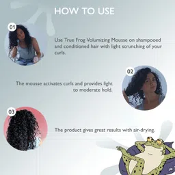 true frog Volumizing mousse | CG Friendly hair mousse for Curly, Wavy hair VMCTF150P1 Medium to strong Hair Volumizer Mousse image 5