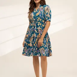 aask Women Fit and Flare Multicolor Midi/Calf Length Dress-picture-12