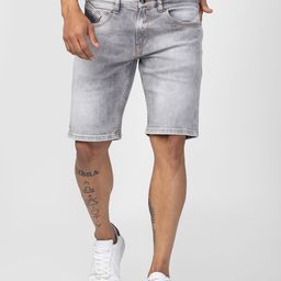 spykar Solid Men Grey Denim Shorts-picture-14