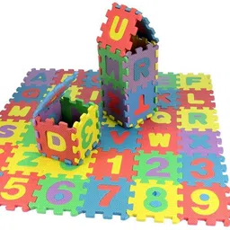 shoptoall 36 Pieces Mini ABCD Alphabet Blocks Puzzle Foam Mat for Kids-picture-15