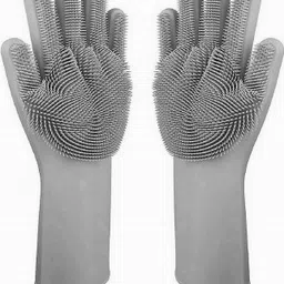 Reusable Washable Silicon Dish Washing Scrubber Bathroom Toilet Garden Kitchen Wet and Dry Disposable Glove-image-75