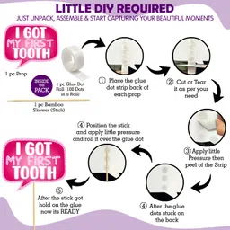 zyozi First Tooth Decoration Combo - Banner,Photo Booth & Rice Light (Pack Of 18) image 3