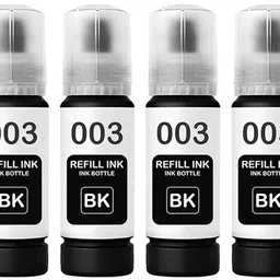 kalar 003 Refill Ink Compatible for L3110, L3150, L3250, L3252 L3115 Printers 4 Black Ink Bottle-picture-38