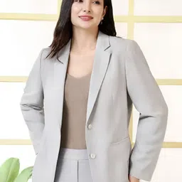 cadmon Women Solid Single Breasted Formal Blazer-picture-17