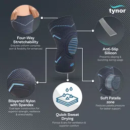 tynor Knee Cap Comfeel, Grey, XL, 1 Pair Knee Support image 3