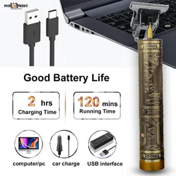 Daily Needs Shop Rechargeable T-Blade Hair Trimmer Cordless Electric Shaver Beard Grooming Kit 120 min Runtime 1 Length Settings image 3