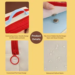 advin 9-Layer Pencil Pouch, Aesthetic Stationery Organizer Pen Case with Handle Solid, Color Block, Minimalist, Clear Window Art Polyester Pencil Box image 4