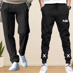 nb nicky boy Pack of 2 Men Printed Black, Black Track Pants-picture-14