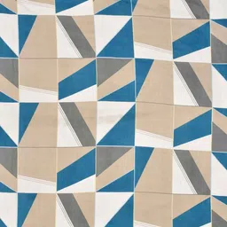 yaakholic Blue Geometric 240 TC Cotton Blend Fitted King Sized Bedsheet With 2 Pillow Covers image 4