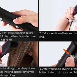 chg FH909 Hair Straightener Brush, Built with Hair Straightening Iron Comb Whiter88 image 3