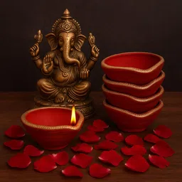 keshika DIYA Ceramic (Pack of 10) Hanging Diya image 2