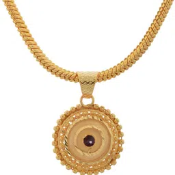 weldecor Gold Plated Chain with Pendant for Women and Girls Gold-plated Metal Pendant image 2