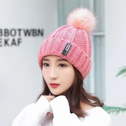 reffer Woolen Beanie Cap with Scarf Set Stretch Warm(Inside Fur) Lining for girls|Women Beanie image 4