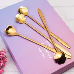 kholdi Stainless Steel Coffee Spoon Set – 4Pcs Disposable Stainless Steel Dessert Spoon-picture-21